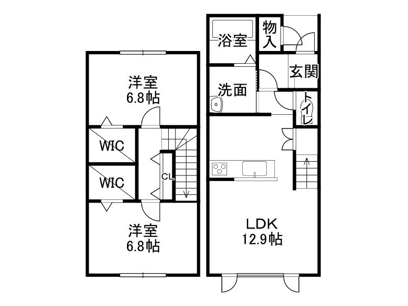 ビジューIV(2LDK/1階)の間取り写真