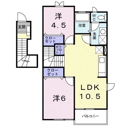 フォレスタII(2LDK/2階)の間取り写真