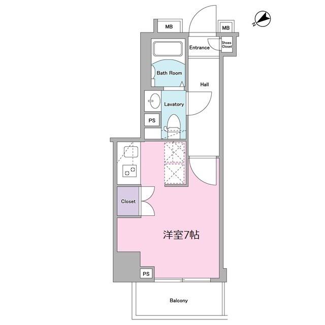LOG武蔵小山 ログ武蔵小山(ワンルーム/2階)の間取り写真