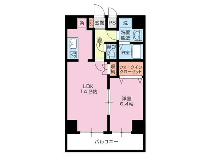 グランヴェーラ下河原(1LDK/2階)の間取り写真