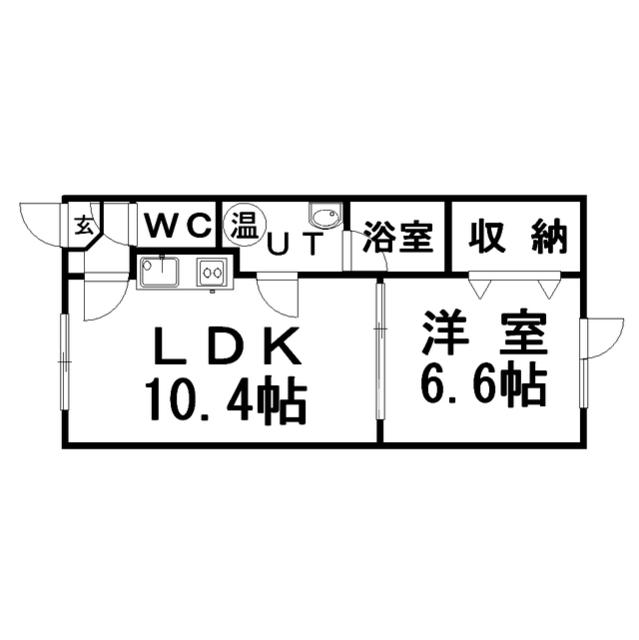 JR根室本線 釧路駅 バス乗車時間:12分 最寄りバス停で下車 徒歩5分 2階建 築20年(1LDK/1階)の間取り写真