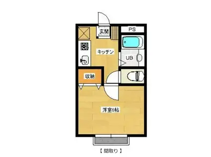 フィレンツェ高尾(1K/1階)の間取り写真