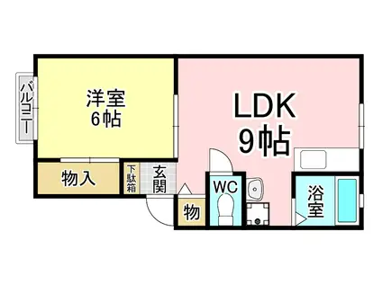 サンシティフォーゲル(1LDK/2階)の間取り写真