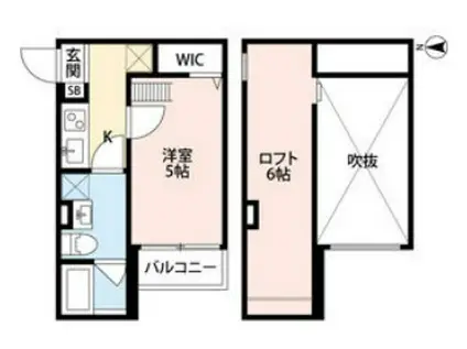 ラネージュ五色山(1K/1階)の間取り写真