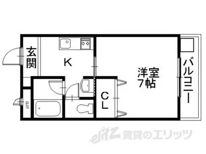 アドニス・ベルロード(1K/1階)の間取り写真