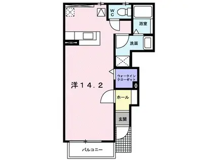 リヴェール(ワンルーム/1階)の間取り写真