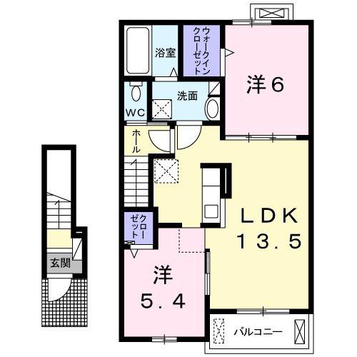 トムトック VI(2LDK/2階)の間取り写真
