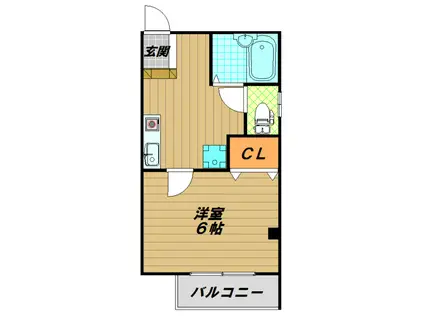 ソアール須磨(1K/2階)の間取り写真