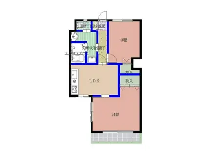 丸市ビル(2DK/5階)の間取り写真