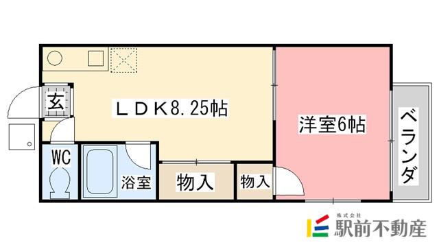 木下アパート(1LDK/1階)の間取り写真