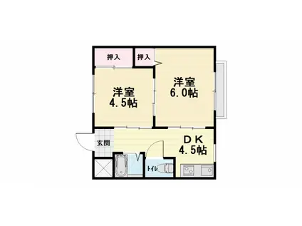 リッチライフ(2DK/2階)の間取り写真