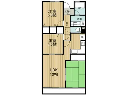 シャルマンコーポ毛呂山(3LDK/4階)の間取り写真