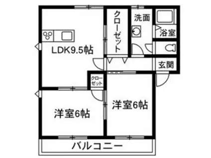 III大嶋レジデンスC(2LDK/1階)の間取り写真