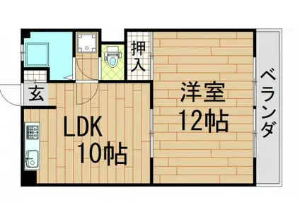 第3檜山ビル(1LDK/3階)の間取り写真