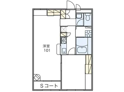 レオパレス奈成(1LDK/2階)の間取り写真