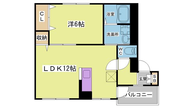 プランド-ル谷上(1LDK/3階)の間取り写真