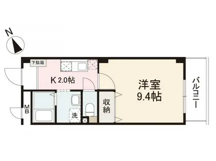 CRAYON TERRACE(1K/4階)の間取り写真