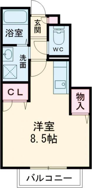 リガーレ天神西(ワンルーム/1階)の間取り写真