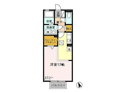 グランシャリオM(ワンルーム/1階)の間取り写真