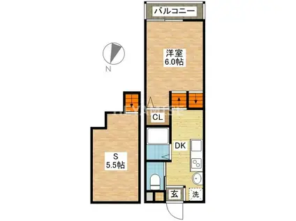 玉園UK(1SDK/1階)の間取り写真