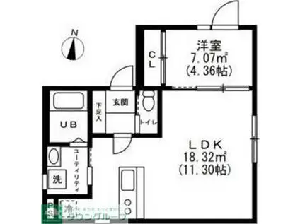 SOLASIARESIDENCE清澄白河(1LDK/5階)の間取り写真
