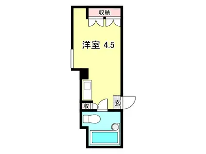 パフィオビル(ワンルーム/1階)の間取り写真