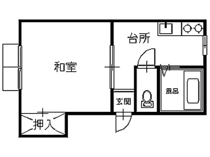 コーポ西園(1K/1階)の間取り写真