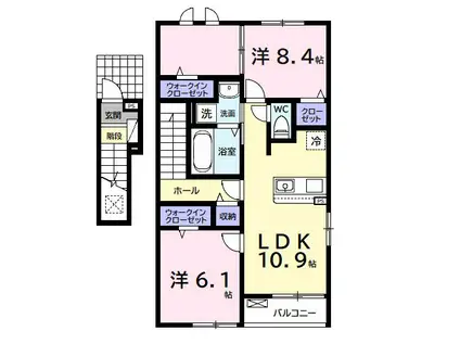 コンフォート アークA(2LDK/2階)の間取り写真