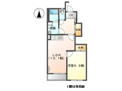 エル・ガーデン(1LDK/1階)の間取り写真