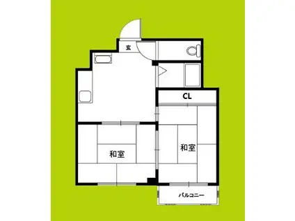 ハイムナカイ(2DK/3階)の間取り写真