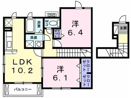 舞子坂ヒルズ(2LDK/1階)の間取り写真