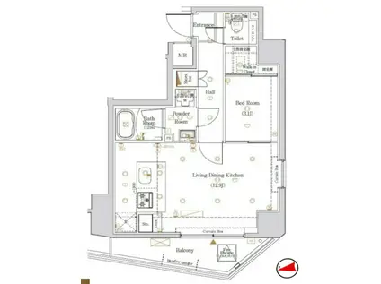 LOG浅草橋(1LDK/2階)の間取り写真