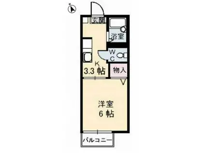メゾングレイス(1K/2階)の間取り写真