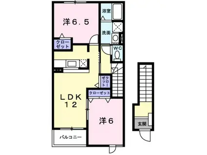ペアセロベC(2LDK/2階)の間取り写真