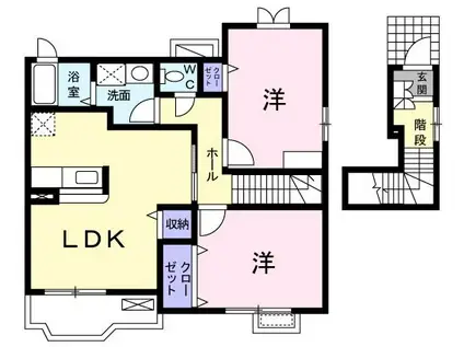 アルカンシェル(2LDK/2階)の間取り写真