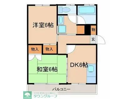 キャメルヴィラ(2DK/3階)の間取り写真