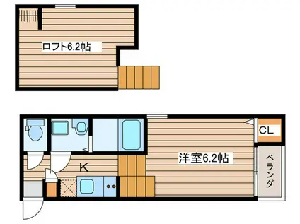 ファシーレ東仙台(1K/1階)の間取り写真