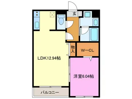 クローバーII(1LDK/3階)の間取り写真