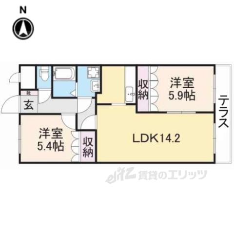 パインヒルズⅠ(2LDK/1階)の間取り写真