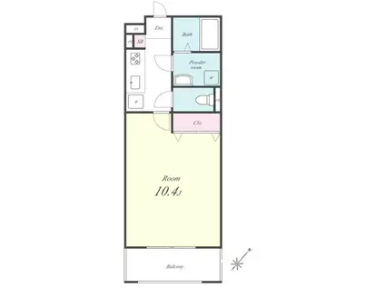 マイトカジヤ(1K/2階)の間取り写真