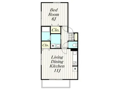 パストラル(1LDK/1階)の間取り写真