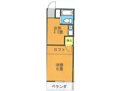 サンライズ弐番館(1DK/2階)の間取り写真