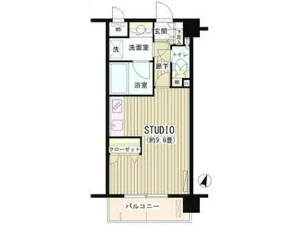 アビテ市ヶ谷五番町 (ワンルーム/7階)の間取り写真