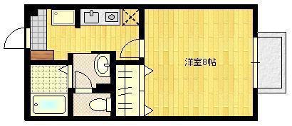 アバンティコートII(1K/1階)の間取り写真