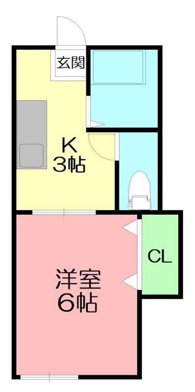 コーポ サテライト(1K/2階)の間取り写真