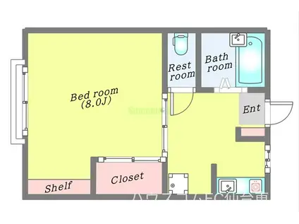 連坊リトル・ヒルズ(1K/1階)の間取り写真