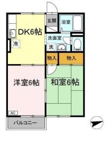 桜コーポ(2DK/2階)の間取り写真