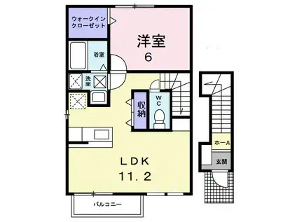 ポリッシュ・メゾン (1LDK/2階)の間取り写真