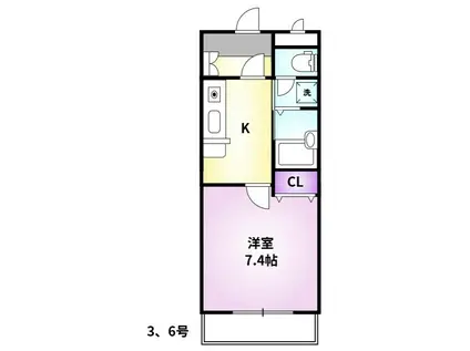 メゾン・ド・アブリール(1K/3階)の間取り写真