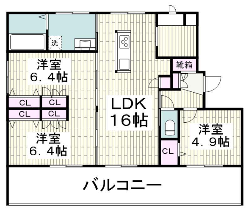 MOANA(3LDK/3階)の間取り写真